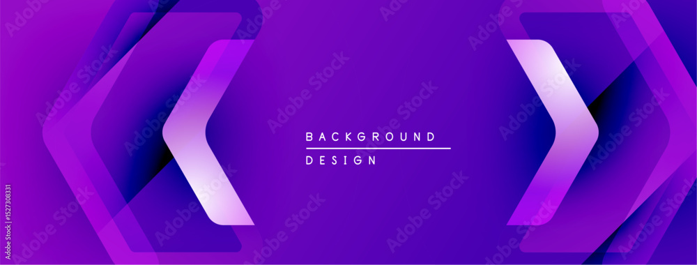 Aufkleber Purple gradient background features chevron shapes. Modern design with text background design centered. Simple, clean aesthetic.