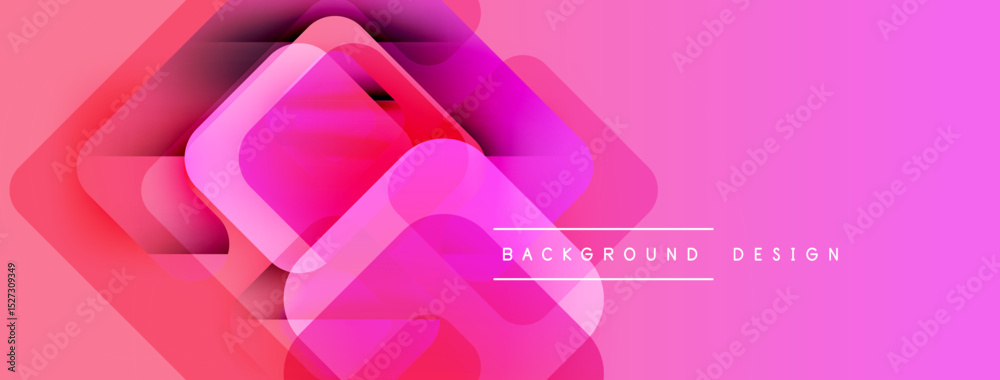Poster Abstract pink gradient layers create dynamic visual effect. Modern design suitable for backgrounds, banners, presentations.