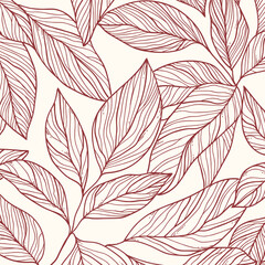 hand drawn floral outline background pattern