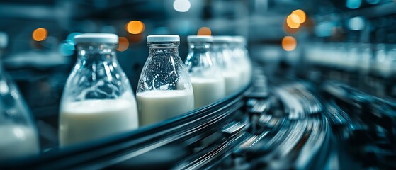 Automatic milk bottle made of plastic, production line demonstrating assembly