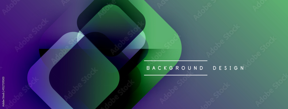 Aufkleber Abstract gradient shapes overlap, creating dynamic visual effect. Modern design suitable for backgrounds, presentations. Smooth color transitions present.