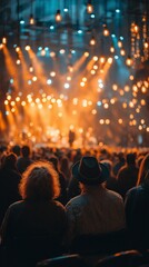 A crowd of people observing a stage performance
