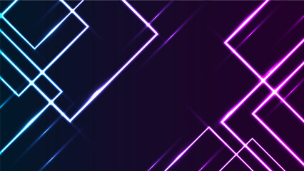 Modern geometric shapes neon lights background