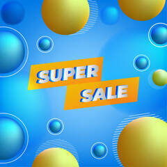 Gradient colorful sale banner design template