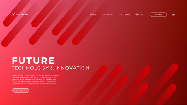 Flat abstract landing page design template