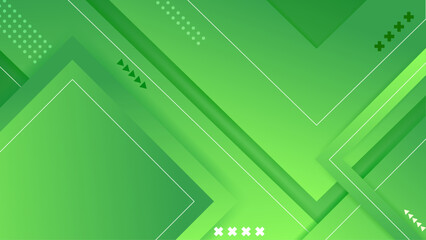 Abstract green geometric background with dynamic shapes