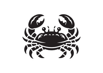Crab icon, Crab black color Silhouette Vector