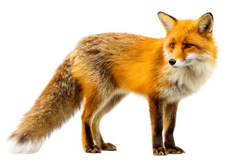 Obraz premium Fox isolate on transparent background in PNG format realistic wild animal design