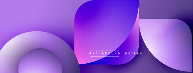 Abstract purple design features curved shapes, gradients. Modern aesthetic, suitable for backgrounds, presentations. Minimalist style.