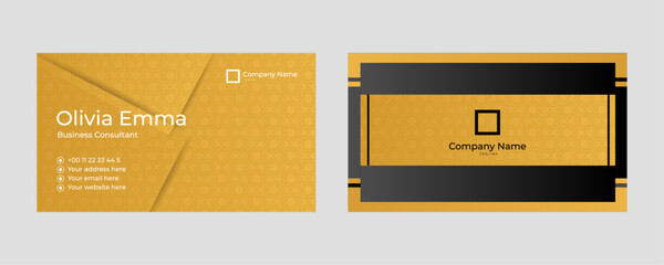 Realistic elegant horizontal business card template