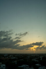 sunset in a coastal city