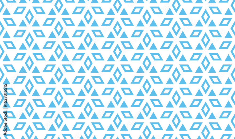 Poster Abstract geometric pattern. A seamless vector background. White and blue ornament. Graphic modern pattern. Simple lattice graphic design