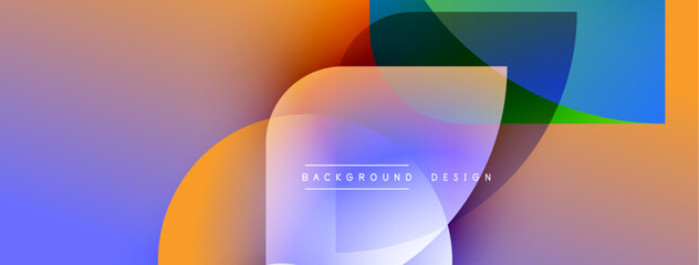 Obraz premium Abstract colorful shapes overlap, creating dynamic gradient background. Text reads background design. Modern visual presentation.