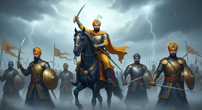Sikh warrior army sikhism khalsa sikh empire fauj horse riders india history