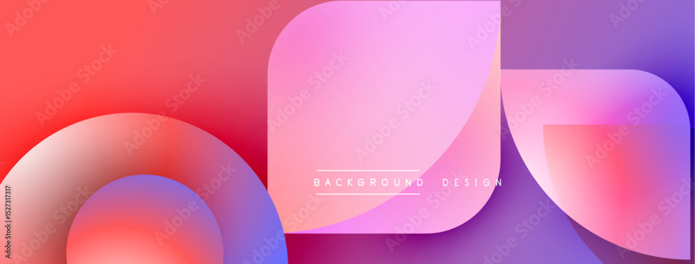 Poster abstract gradients overlap, creating vibrant visual effect. pink, purple, red hues dominate composit