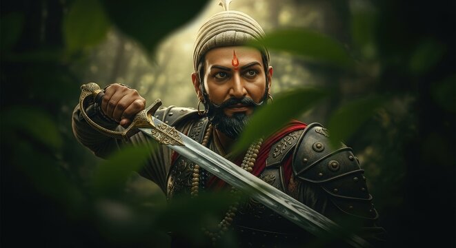 Shivaji maharaj warrior hindu leader sword armor india history maratha empire
