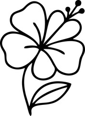  Wild Hibiscus Line Drawing - Delicate Botanical Illustration for Logos