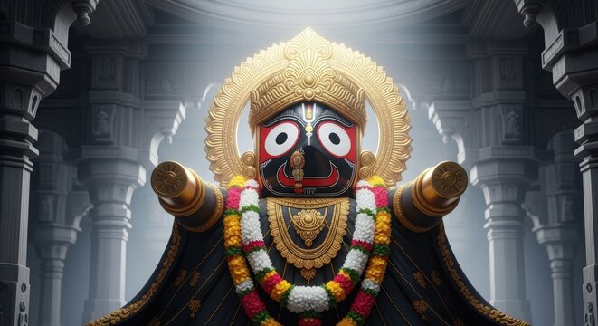 Jagannath deity hindu god india temple odisha puri rath yatra culture idol