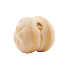 Close up of a single chickpea on a black background for healthy eating and vegan food concept on transparent background