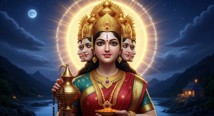Beautiful gayatri devi goddess hinduism hindu divine mother hindu goddess india