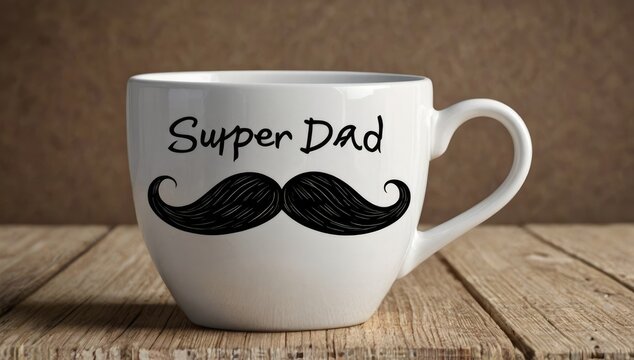 SuperDad Mustache &ndash; Funny Father&rsquo;s Day Typography Design for Mugs, T-Shirts & Gifts