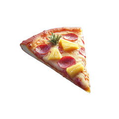 Delicious Hawaiian Pizza Slice with Pepperoni and Pineapple