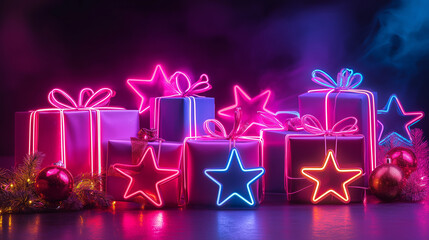 Neon Gifts Background 2025