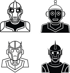 Ai Robot Head Silhouette Illustration