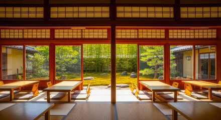 和室からの日本庭園	