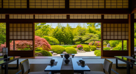 和室からの日本庭園	