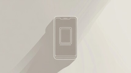 A minimalist vector line logo of a smartphone, designed with precision