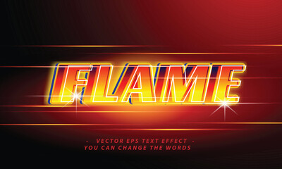new flames with text effect illustration