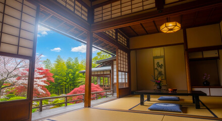 和室からの日本庭園	