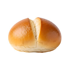 Isolated kaiser roll bread fresh baked golden brown delicious food bakery product on black background image on transparent background