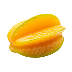 Star fruit carambola exotic fruit tropical healthy food sweet juicy fresh ripe yellow fruit isolated object 100 on transparent background