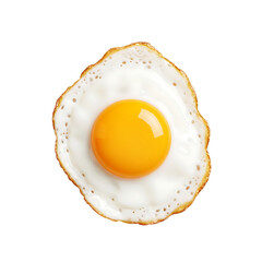 Stock photo of a fried egg isolated on black background perfect for breakfast menu and food photography on transparent background