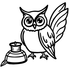 owl on white background