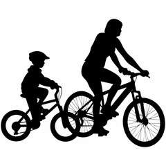 Obraz premium silhouette of a girl with bicycle