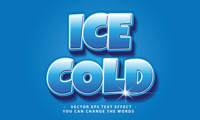 ice cold text with effect illustration