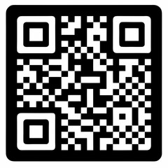 Black and white QR code isolated on white background
