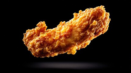 Crispy Fried Chicken Tender Closeup Studio Shot Delicious Golden Brown Breaded Meat Food Photography