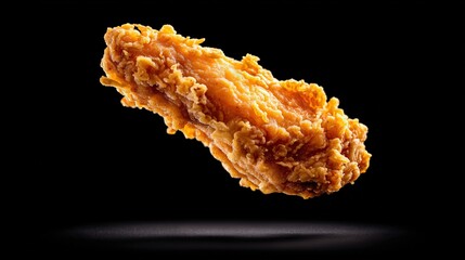 Crispy Fried Chicken Tender Closeup Studio Shot Delicious Golden Brown Breaded Meat Food Photography
