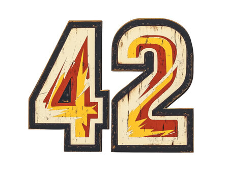 Vintage racing number forty two graphic design art