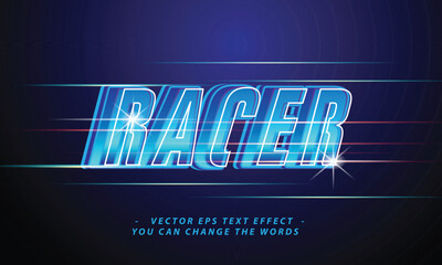racer speed with text effect illustration