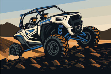 Extreme Utv Vehicle Mountain Buggy Illustration design background vector art