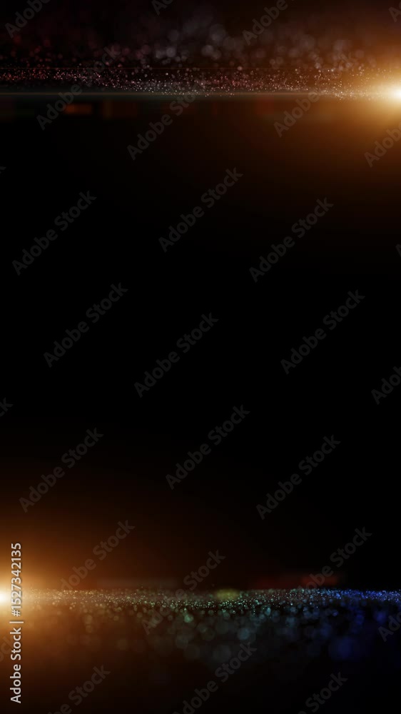 Canvas Prints artistic colorful dotted waves with lens flare vertical loop copy space background.