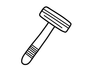 Razor hand drawn in doodle style. Vector line art isolated illustration.