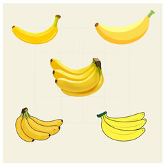 A set of banana vector
