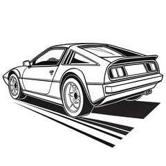 Neon Trimmed Concept Car – Futuristic Sci-Fi Automotive Vector Adobe Illustrator Artwork