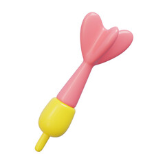 Pink and yellow dart floats in the void